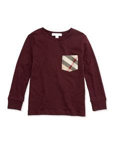 burberry long-sleeve check-pocket jersey tee|burberry her men's clothing.